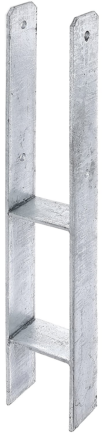 5X H-Anker 12,1cm Pfostenträger H-Träger Carport Pfostenanker verzinkt 60X5xcm 