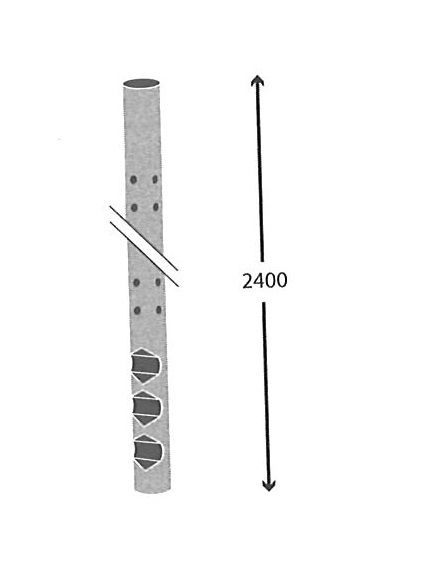 Parador Edelstahlpfosten Eckpfosten Ø 6x240 cm Zaunpfosten zum Einbetonieren V4A