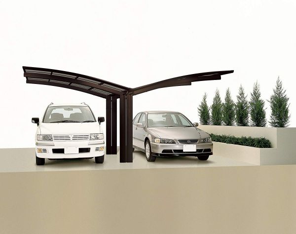 XIMAX Aluminium Design-Carport Portoforte Y-Ausführung Typ 60 Mattbraun