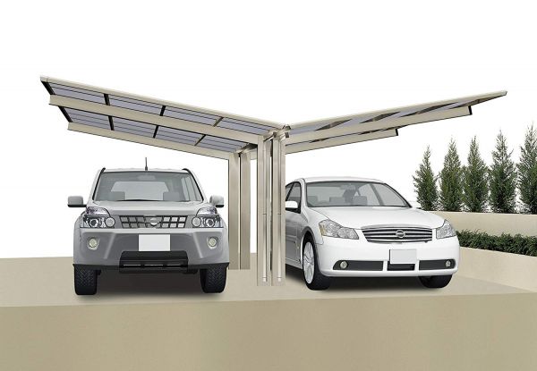 XIMAX Design-Carport Portoforte Typ 60, Y-Ausführung (Edelstahl-Look)