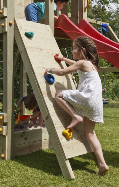 Kletterwand mit Steinen Rampe Kiefer imprägniert für Podesthöhe 150 cm