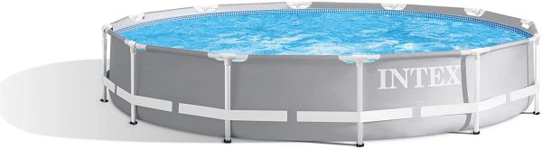 Intex Prism Rondo Ø 366 x 76 cm Frame Pool Set Hellgrau