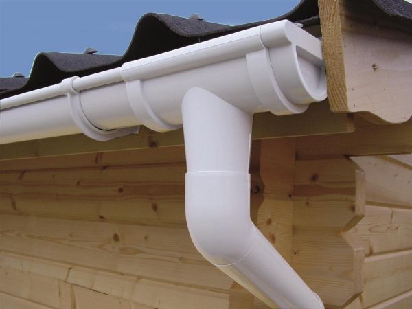 Kunststoffdachrinne für 1-seitige Dachlänge 2,5 Meter Rundrinne 78 mm Weiß