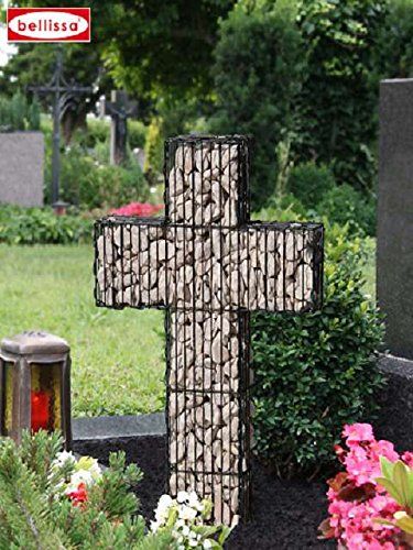 Bellissa stehendes Kreuzgitter mit Bodenanker zum Aufstellen für Allerheiligen Allerseelen Totenfest