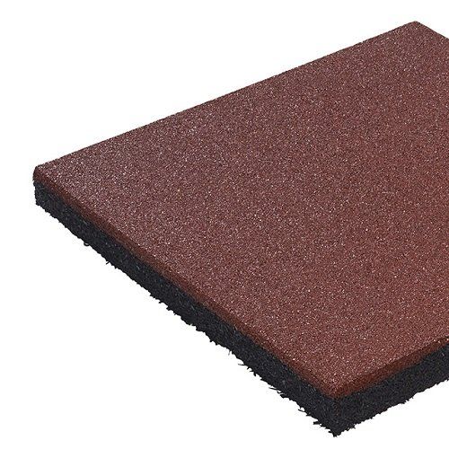 Fallschutzmatte 50 x 50 x 4,5 cm ROT Fallschutzplatte Bodenschutzmatte Gummimatte