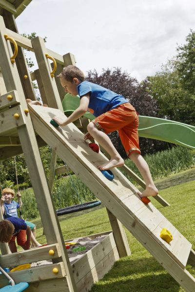 Kletterwand mit Steinen Rampe Lärche natur für Podesthöhe 120 cm