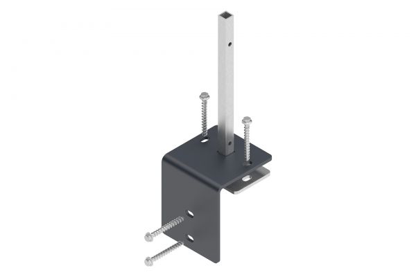 Pfostenträger 17x17x20 cm mit Maueradapter anthrazit für WPC-Steckzaun