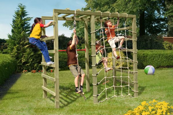 Spielgerüst SABINE B220 x T120 x H219 cm Fichtenkanthölzer imprägniert Spielanlage