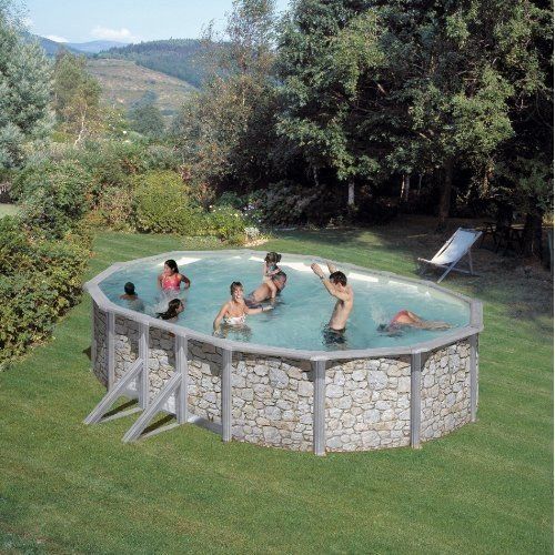 FEELING Pool-Set 500x300x120 cm Stein-Optik mit viel Zubehör für eine tolle Pool-Saison