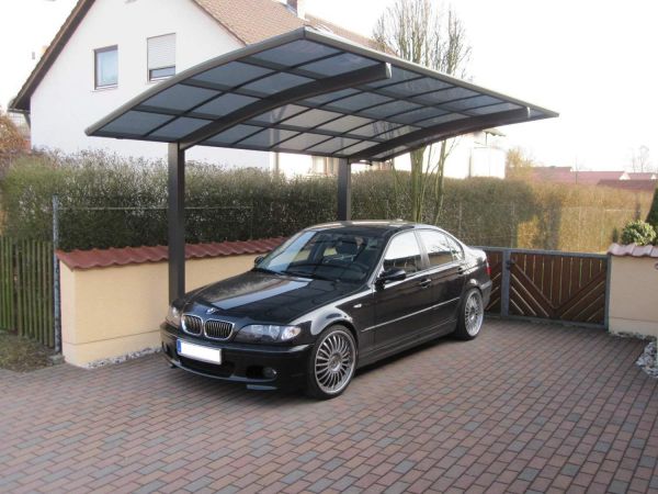 XIMAX Aluminium Design-Carport Portoforte Standard-Ausführung Typ 60 Edelstahl-Look