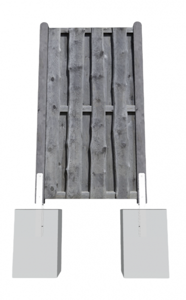 Sichtschutz NATURA Bohlen-Zaun 90x180 cm Kiefer KDI grau