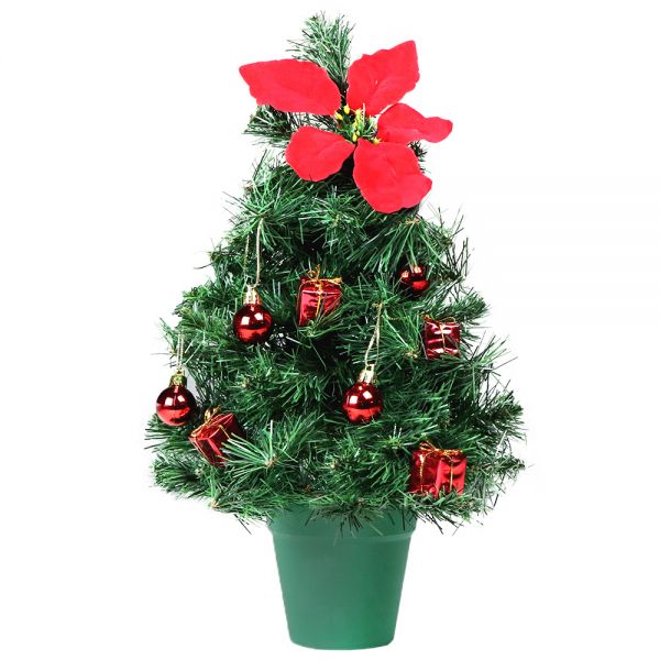 Künstlicher Baum grün 40 cm mit Dekoration Weihnachtsbaum geschmückt