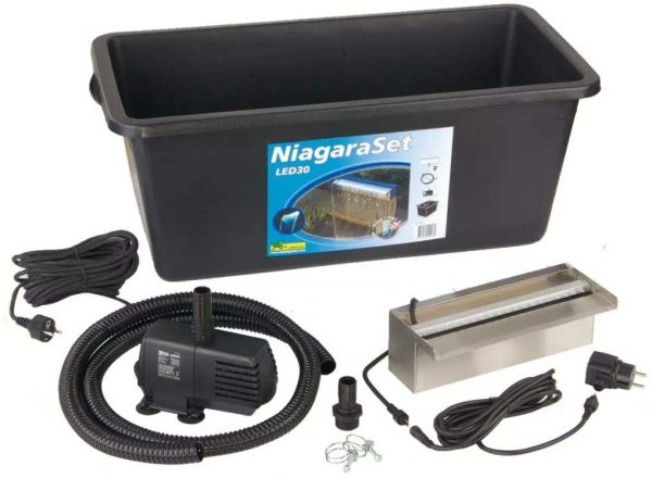 UBBINK Wasserfall Set Niagara 30 LED mit Becken & Pumpe 1312098