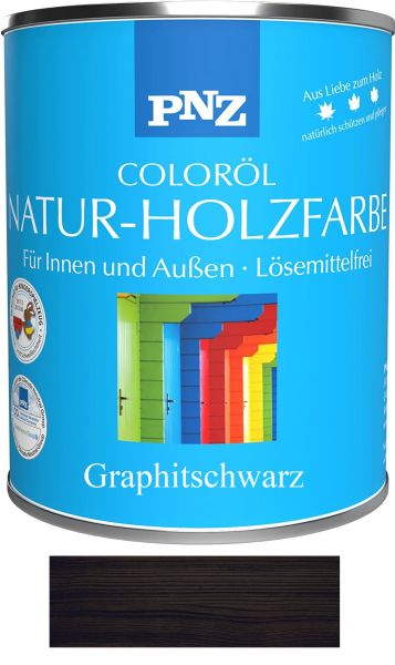 PNZ Natur-Holzfarbe Coloröl, Gebinde: 0.75L, Farbe: graphitschwarz (anthrazit)