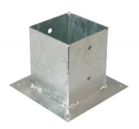 Pfostenhülse Aufschraubhülse für Pfosten 12x12 cm mit Bodenplatte