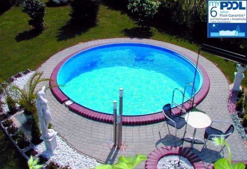 MyPool Rundbecken-Poolset Premium Ø 350 x 120 cm Halbhochbecken Sandfilteranlage