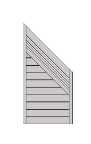Sichtschutz SINA Schrägelement 90x180/90 cm Kiefer KDI grau
