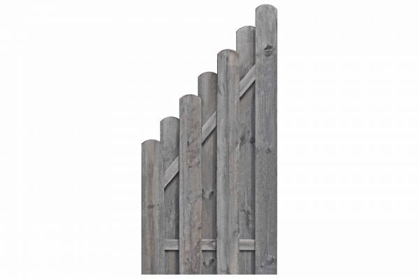 Sichtschutz BOLEO Bohlen-Zaun Abschlusselement 90x180/90 cm Kiefer KDI grau