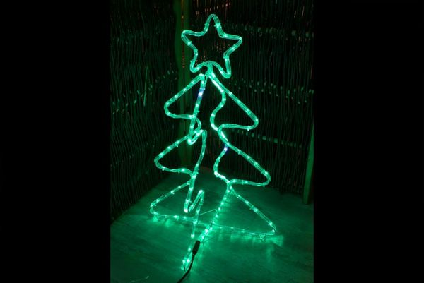 3D-Figur Tanne 80 cm aus 7 m Lichtschlauch mit 168 LEDs und Flash-Effekt Weihnachtsfigur
