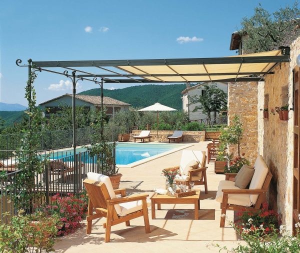 Unopiu Lineare Anbaupergola Solaire Überdachung Set Breite 376 cm