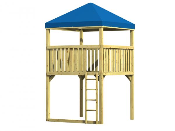Spielturm BIG mit Planendach blau B203 x T203 x H290 cm Kiefer imprägniert