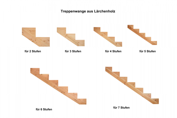 Treppenwange für Stufen Massivholz Lärche 1 Stück