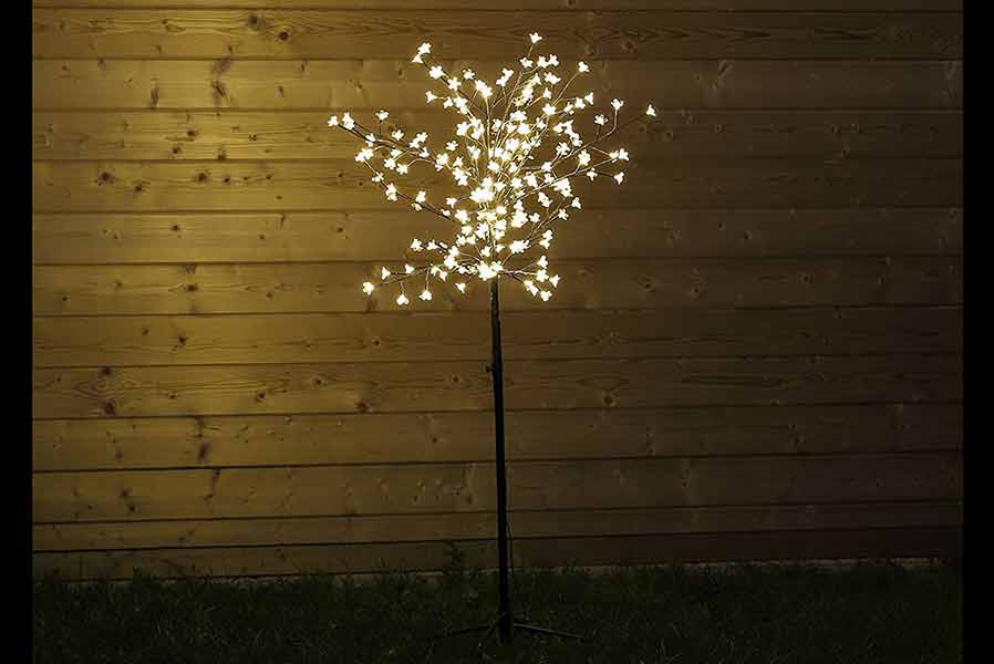 LED-Lichterbaum 150 cm mit beleuchteten Kirschblüten 200 LED warmweiß  Kirschblütenbaum
