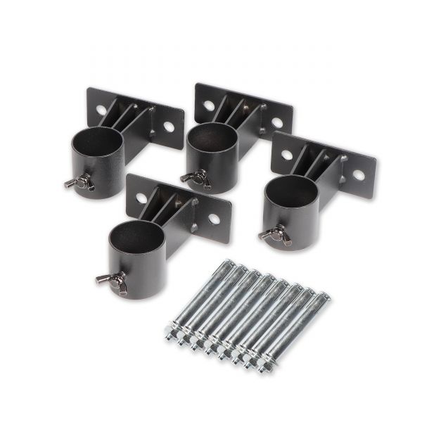 4er Set Wandhalterungen für Lamellenzäune mit Rohren von 30 mm Durchmesser