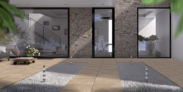 KERAMIKPLATTE CEMENTO TAUPE 60x60x2 cm FEINSTEINUG MODERN 23,04 m², 86 STK. (1 Palette)