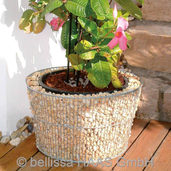 Blumentopf Ø 38 / 48 cm, H28 cm Gabione konisch inkl. Innentopf