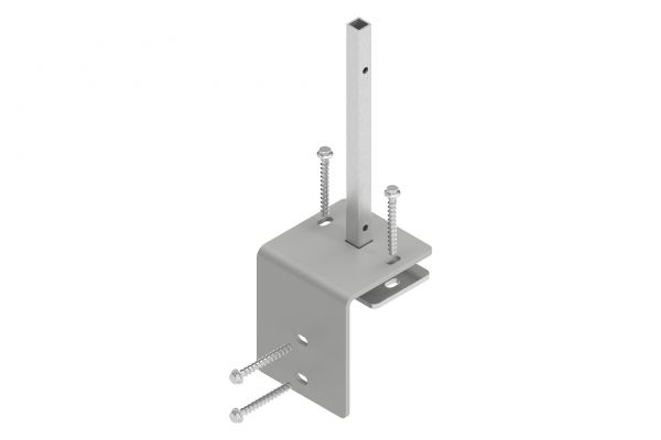 Pfostenträger 17x17x20 cm mit Maueradapter silber für WPC-Steckzaun