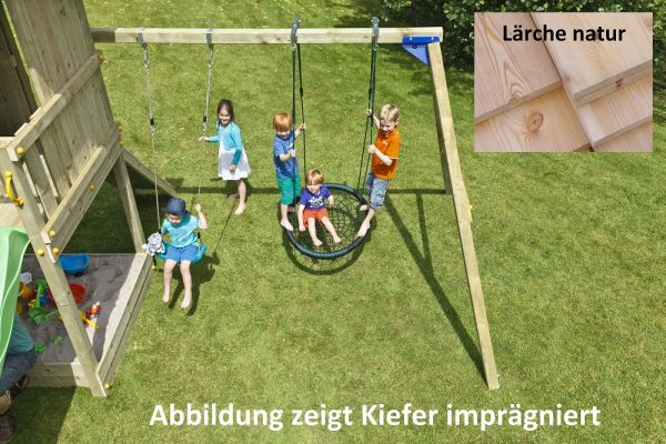 Premium Schaukelanbau 270 cm SWING Lärche natur Kinderschaukel