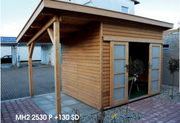 Premium Gartenhaus MH2 2530 P + 130 SD