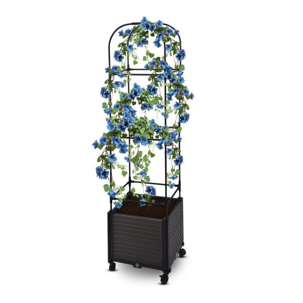Blumenkasten Set mit Rankhilfe 3 Ebenen 41x30xH155 cm Pflanzgefäß auf Rädern