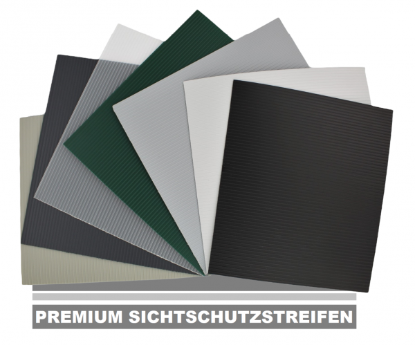 MUSTERBOX Handmuster Polypropylen PP Sichtschutzstreifen (7 Farben) MADE IN GERMANY