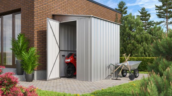 Gerätehaus Wand-Zierde „LeanTo“ 56 H178, silber metallic