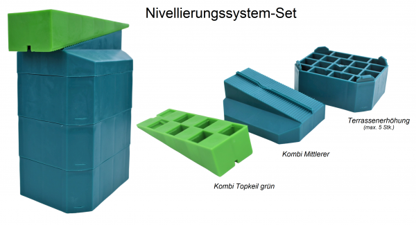 Montagekeile Nivellierungssystem-Set Keile Kunststoff LDPE Terrasse Nivelliersystem Höhe