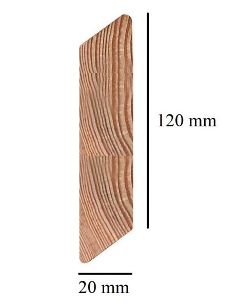 Rhombusleiste geriffelt Parallelogramm Lärche 20x120x2400 mm