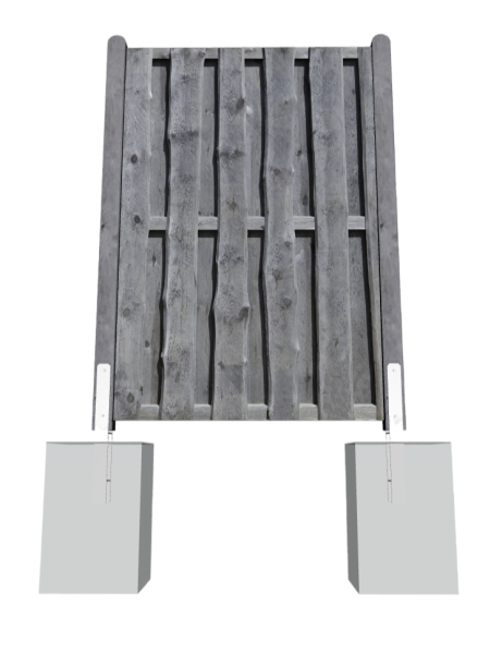 Sichtschutz NATURA Bohlen-Zaun 120x180 cm Kiefer KDI grau