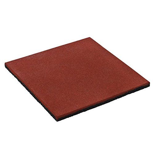 Fallschutzmatte 50 x 50 x 2,5 cm ROT Fallschutzplatte Bodenschutzmatte Gummimatte