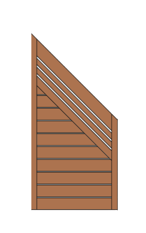 Sichtschutz SINA Schrägelement 90x180/90 cm Kiefer KDI braun