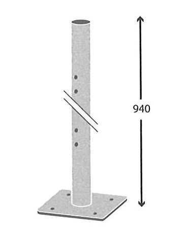 Parador Edelstahlpfosten Mittelpfosten Ø 6x94 cm Zaunpfosten zum Aufdübeln V4A