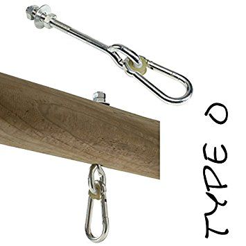 Schaukelhaken M12x270 mm MIT KARABINER für Holzstärke 110-140 mm