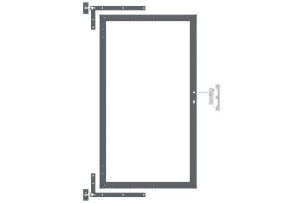 Alu-Torrahmen 100x180 cm anthrazit inkl. Zubehör für WPC-Steckzaun