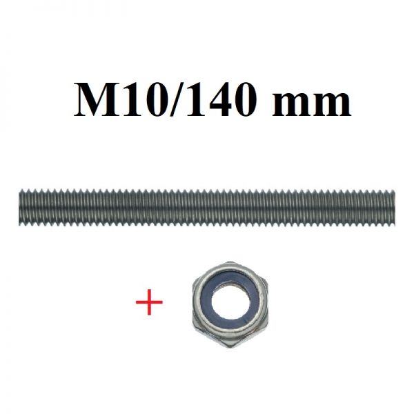 Gewindestange M10/140 mm + Sicherheitsmutter Klebeanker Gewindestücke