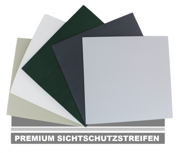 MUSTERBOX Handmuster PVC Sichtschutzstreifen ( 5 Farben ) MADE IN GERMANY