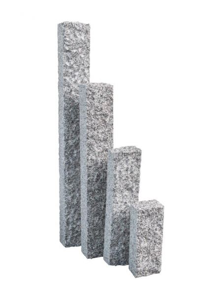 Granit Palisade hellgrau gestockt 12x12x50 cm