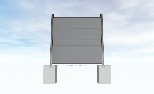 WPC-Steckprofile, 4er-Set à 180x87x2 cm - Farbe grau Sichtschutz