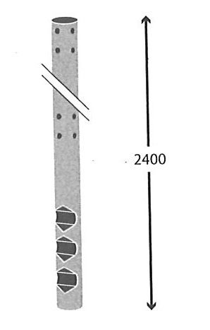 Parador Edelstahlpfosten Eckpfosten Ø 6x240 cm Zaunpfosten zum Einbetonieren V4A für Edition 2