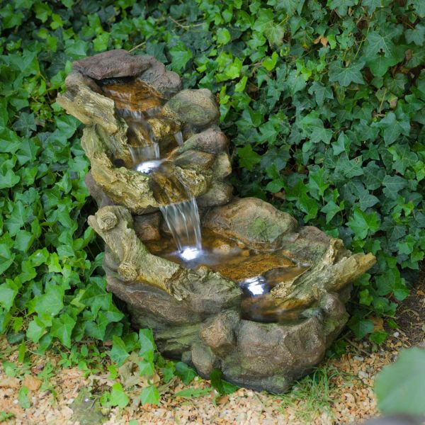 Ubbink Wasserspiel Aspen Brunnen Wasserfall MiniWasserfall Beleuchtung Garten